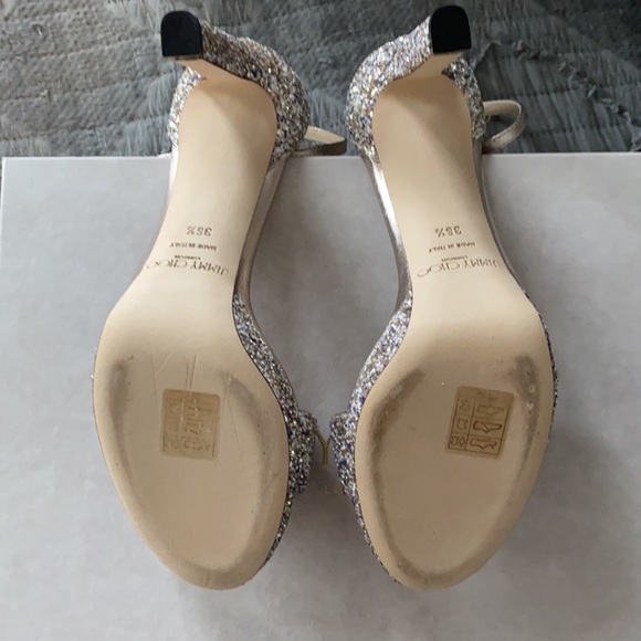 Jimmy Choo Metallic glitter platform sandals 36.5 NIB - Picture 4 of 4